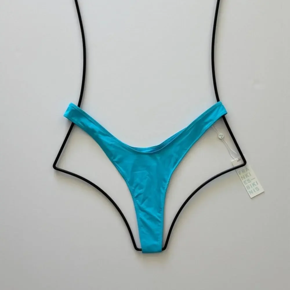 NWT Frankies Bikinis Full Moon Micro Bikini Bottom - Morning Blue - Large